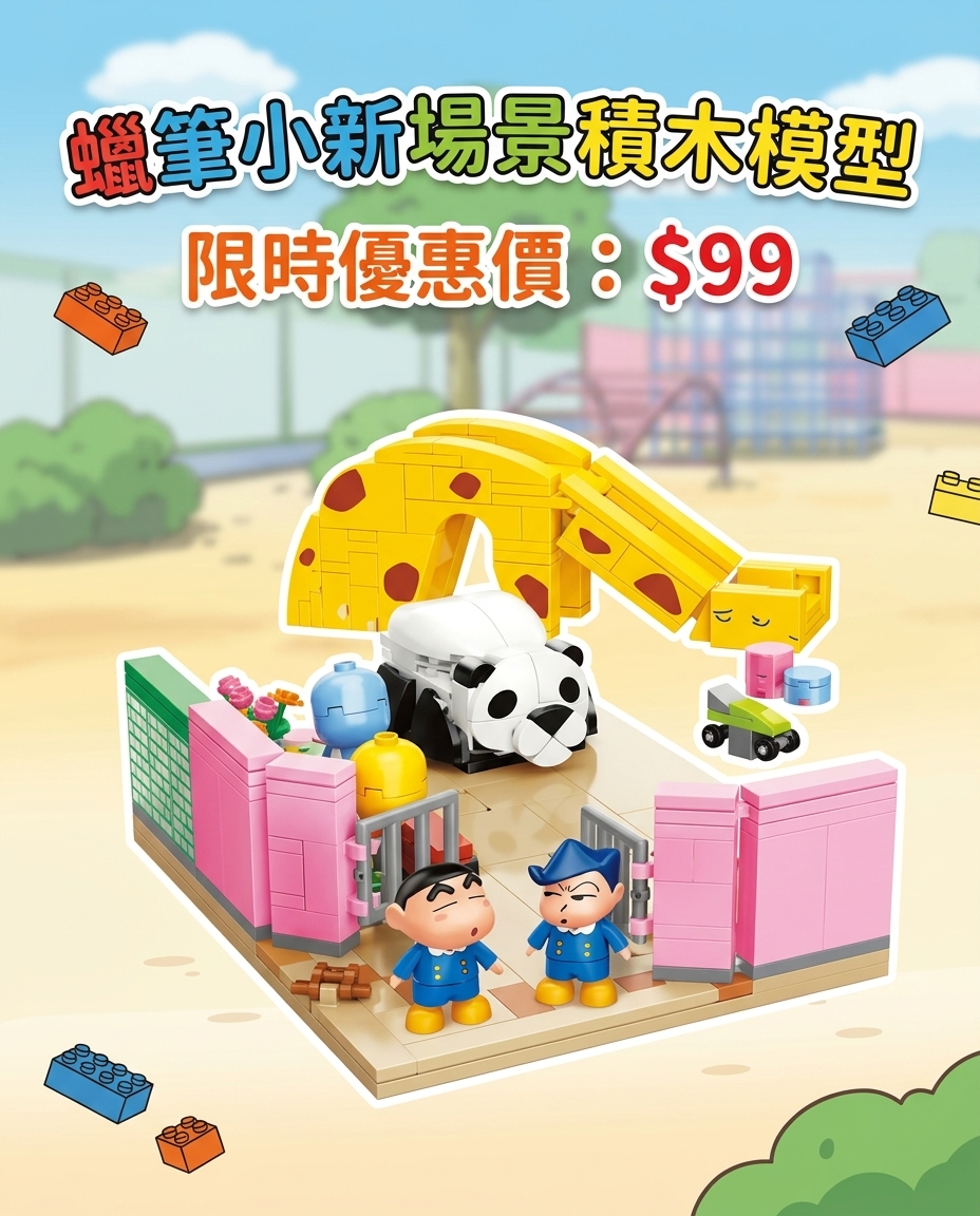 蠟筆小新場景積木模型