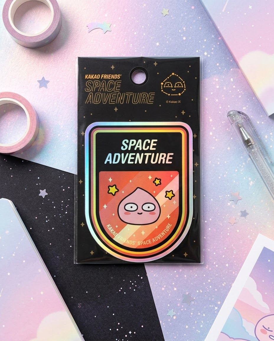 Kakao Friends Space Adventure Apeach 雷射貼紙 0842