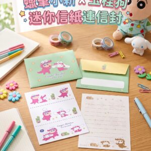 蠟筆小新 x 玉桂狗 迷你信紙連信封