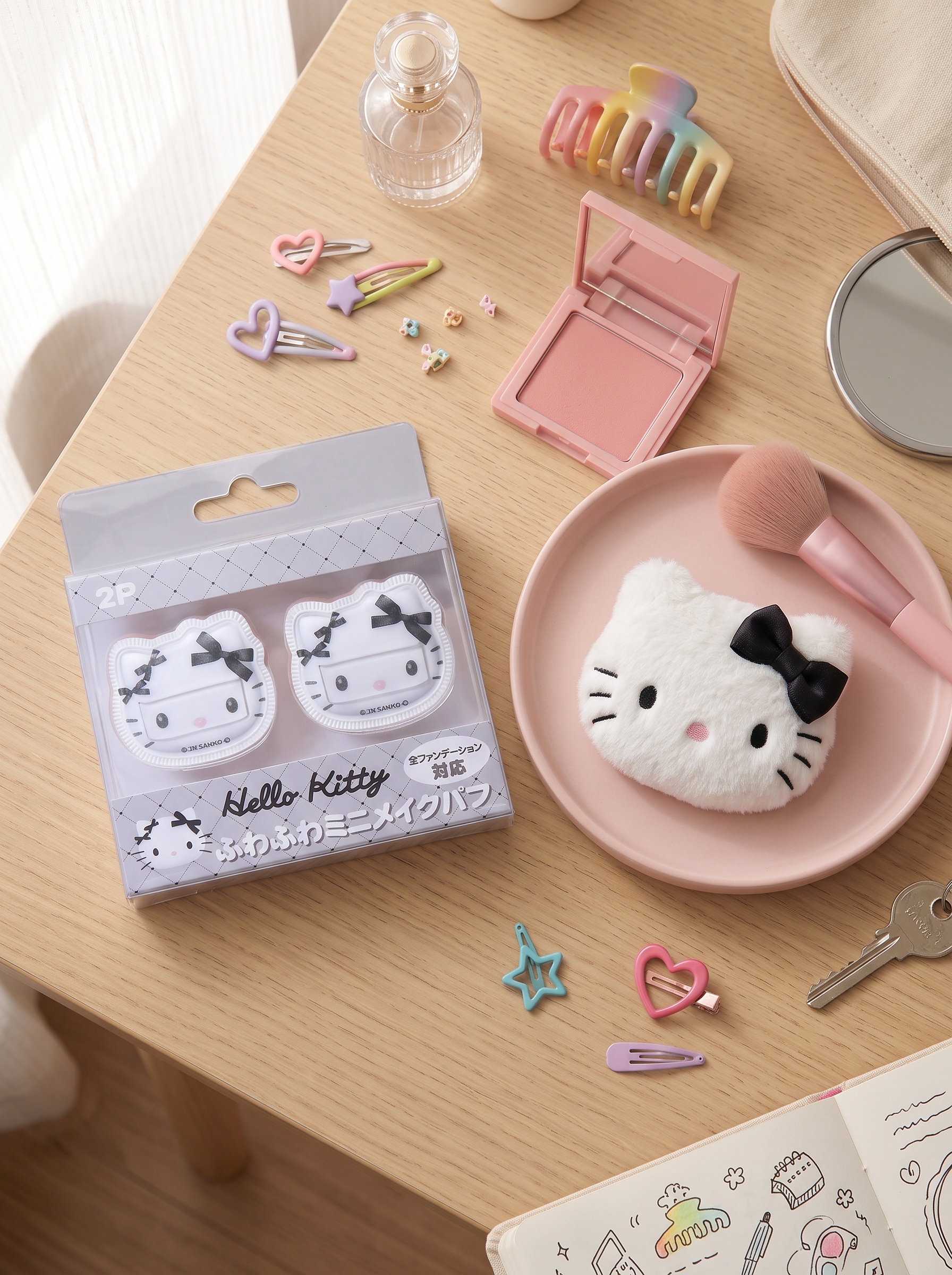 Hello Kitty 造型粉撲 2個 2921:圖片 3